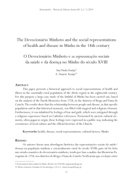 The Devocionário Minhoto and the social representations of health