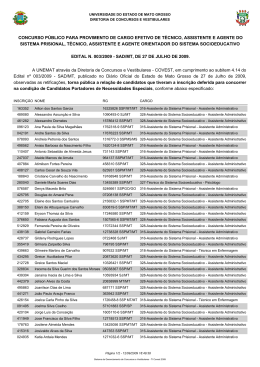 PNEs Deferidos - COVEST: Diretoria de Concursos e Vestibulares