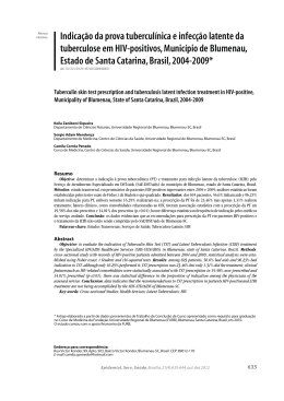 Indica&ccedil;&atilde;o da prova tubercul&iacute;nica e infec&ccedil;&atilde;o latente da tuberculose