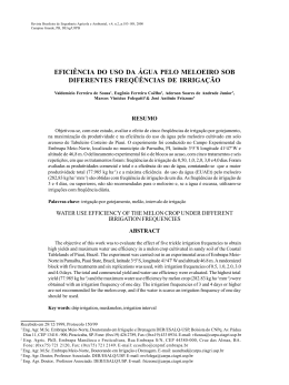 EFICI&Ecirc;NCIA DO USO DA &Aacute;GUA PELO MELOEIRO SOB