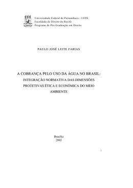 A cobran&ccedil;a pelo uso da &aacute;gua no Brasil - Liber