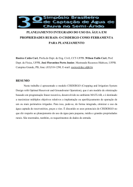 PLANEJAMENTO INTEGRADO DO USO DA &Aacute;GUA EM