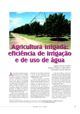 Agricultura irrigada: efici&ecirc;ncia de irriga&ccedil;&atilde;o e de uso de &aacute;gua