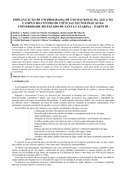 Implanta&ccedil;&atilde;o de um Programa de Uso Racional da &Aacute;gua no