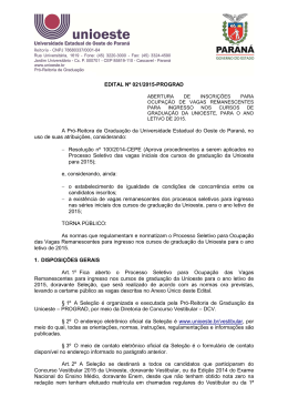 Edital de Normas e Vagas