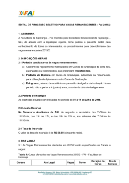 Vagas remanescentes