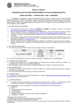 edital n&ordm; 002/2011 processo seletivo para preenchimento de vagas