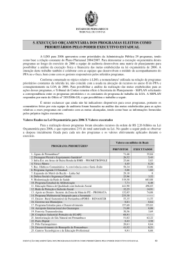 5. execu&ccedil;&atilde;o or&ccedil;ament&aacute;ria dos programas eleitos como priorit&aacute;rios