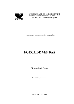 FOR&Ccedil;A DE VENDAS