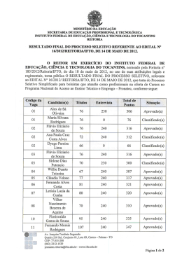 Resultado Final - Seletivos IFTO