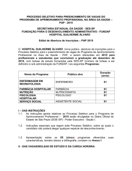 Edital - Secretaria da Sa&uacute;de
