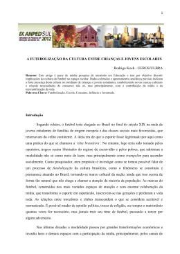 a futeboliza&ccedil;&atilde;o da cultura entre crian&ccedil;as e jovens escolares