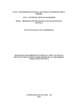 sociologia do subdesenvolvimento: visita ao espa&ccedil;o