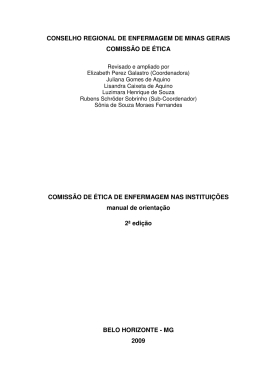 Comiss&atilde;o de &Eacute;tica de Enfermagem nas Institui&ccedil;&otilde;es - COREN-MG