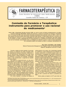 BOLETIM FARMACOTERAPÊUTICA - Conselho Federal de Farmácia