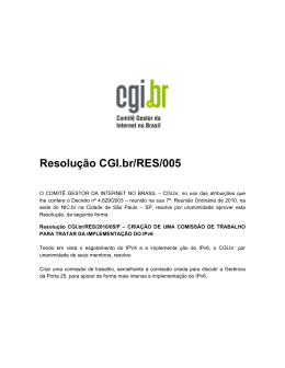 Resolução CGI.br/RES/Criação de uma comissão de trabalho para