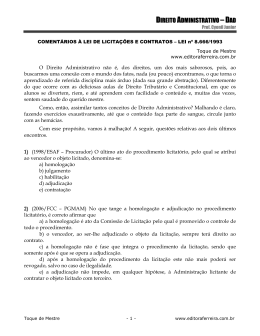 Lei de Licita&ccedil;&otilde;es e Contratos