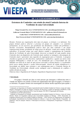 Estrutura de Comiss&otilde;es