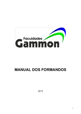 MANUAL DOS FORMANDOS