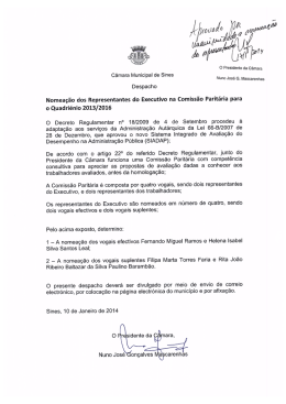 Nomea&ccedil;&atilde;o dos Representantes do Executivo na Comiss&atilde;o Parit&aacute;ria