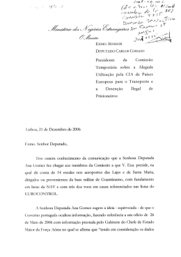 Carta do MNE a Carlos Coelho