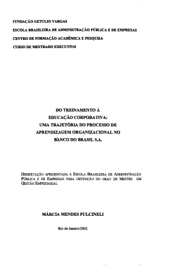 do treinamento &agrave; educa&ccedil;&atilde;o corporativa: uma trajet&oacute;ria do processo