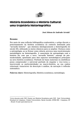 História Econômica e História Cultural: uma trajetória historiográfica