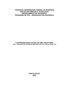 a representa&ccedil;&atilde;o social de uma trajet&oacute;ria