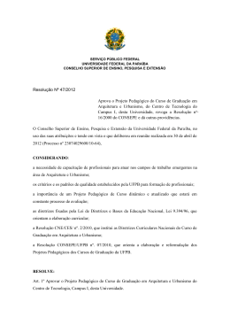 Resolu&ccedil;&atilde;o N&ordm; 47/2012 - Universidade Federal da Para&iacute;ba
