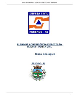 Risco Geol&oacute;gico - Prefeitura Municipal de Resende