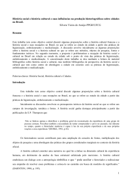Hist&oacute;ria social e hist&oacute;ria cultural e suas influ&ecirc;ncias na - Anpuh