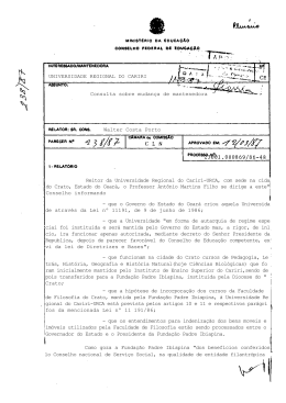 UNIVERSIDADE REGIONAL DO CARIRI Consulta sobre mudança