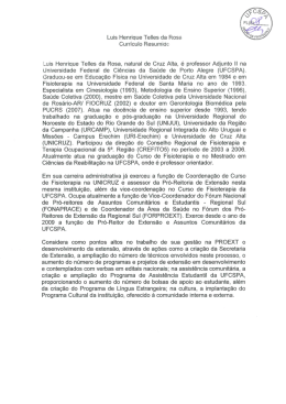 Resumo do Curriculum vitae