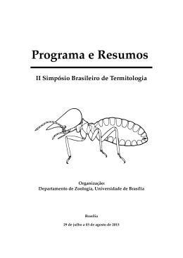 Programa e Resumos II Simpósio Brasileiro de Termitologia