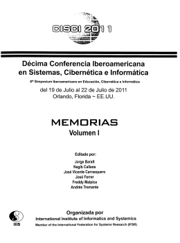 Memorias / Vol. 1 / [CISCI 2011, CIIIT 2011]
