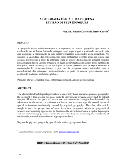 a geografia f&iacute;sica: uma pequena revis&atilde;o de seus enfoques