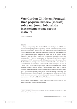 Vere Gordon Childe em Portugal. Uma pequena hist&oacute;ria (moral