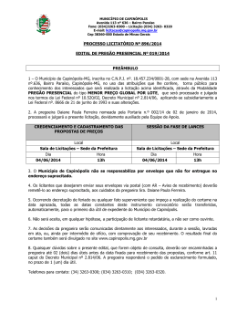 confira o edital - Prefeitura de Capinópolis