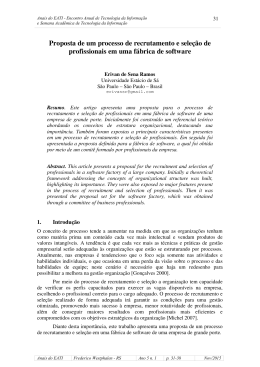 Proposta de um processo de recrutamento e sele&ccedil;&atilde;o de
