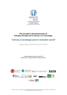 &ldquo;Ciencia y tecnolog&iacute;a para la inclusi&oacute;n social"