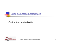 Erros de Estado Estacion&aacute;rio Carlos Alexandre Mello
