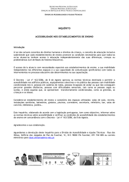 Inqu&eacute;rito de Acessibilidade - Secretaria Regional Educa&ccedil;&atilde;o