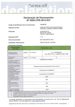Declara&ccedil;&atilde;o de Desempenho Tubolit DG, Oldham