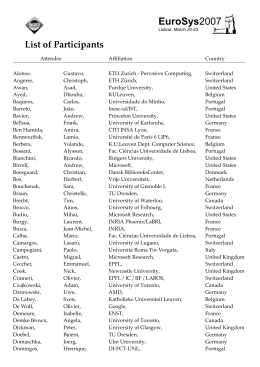 List of Participants - INESC-ID