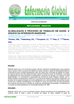 globaliza&ccedil;&atilde;o e processo de trabalho em sa&uacute;de