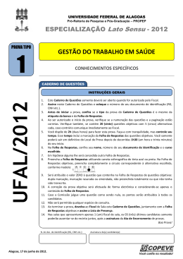 (Prova - GEST&Atilde;O DO TRABALHO EM SA&Uacute;DE - Tipo 1)