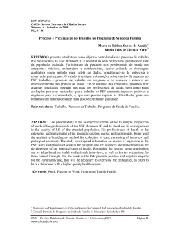Processo e Precariza&ccedil;&atilde;o do Trabalho no Programa de