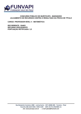 JULGAMENTO DE RECURSOS CONTRA O RESULTADO