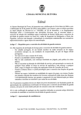 Edital - pt - Câmara Municipal de Évora