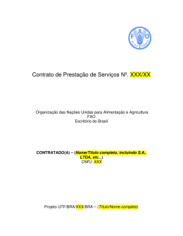Contrato de Presta&ccedil;&atilde;o de Servi&ccedil;os N&ordm;. XXX/XX